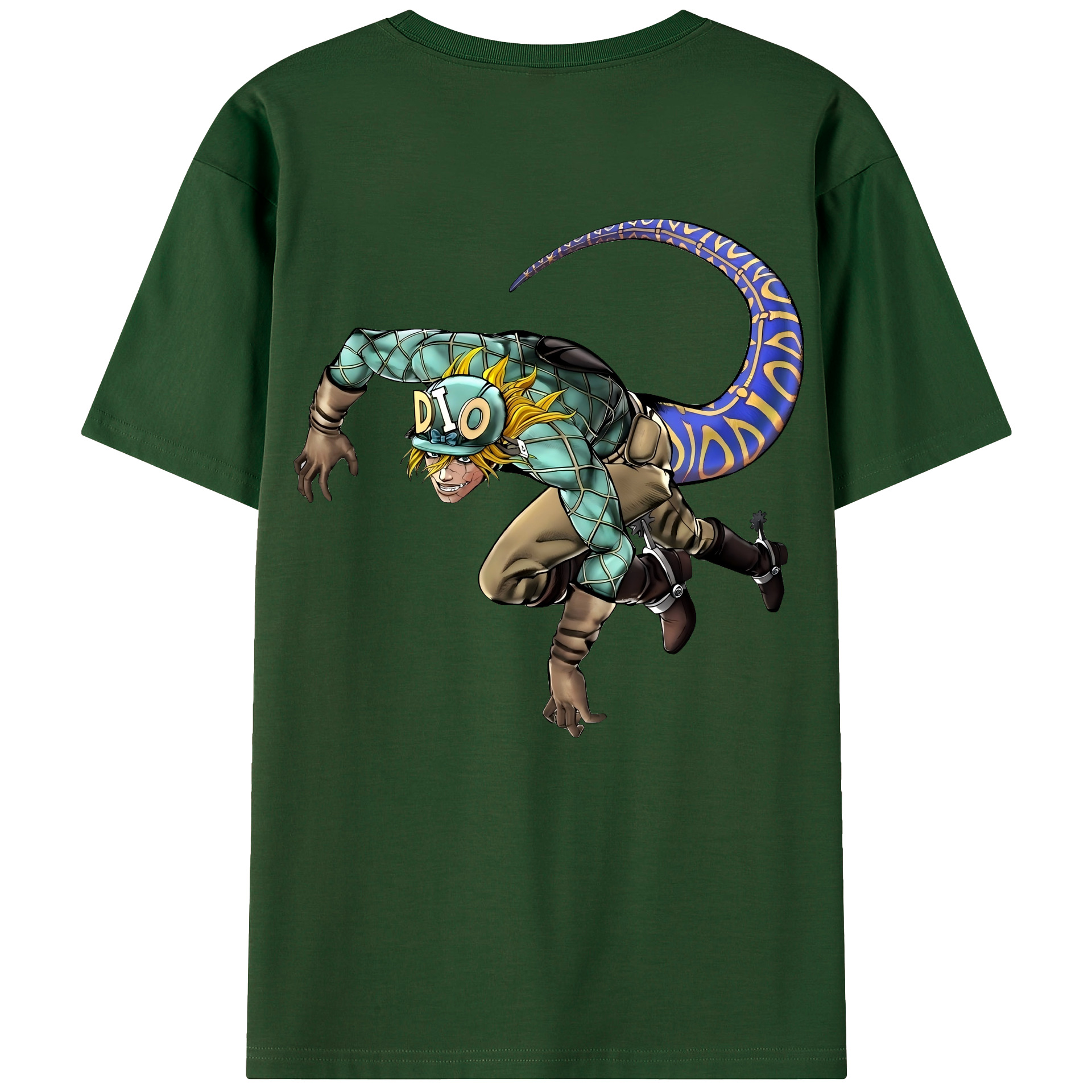 （画像用） ジョジョの奇妙な冒険 ディオ?ブランドー JoJo's Bizarre Adventure Dio Brando 綿100％半袖Tシャツ（背面プリント）